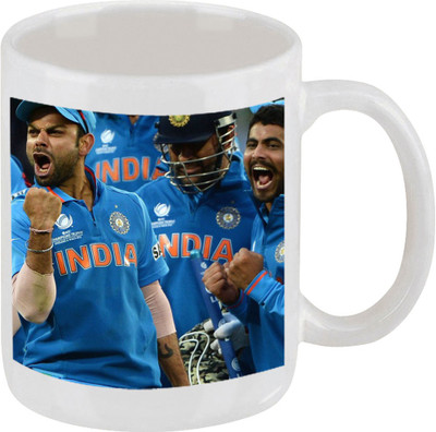 28% OFF on Ellicon C193 India Cricket Team Coffee Ceramic Mug 325 ml