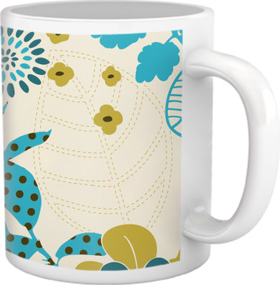 75% OFF on Tiedribbons Kinda Sexy_Modern Geometric_Steamy Light Floral Pattern Ceramic Mug 325 ml