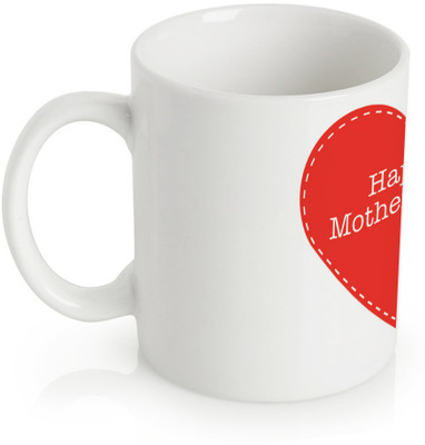60% OFF on StyBuzz Red Heart Happy Mothers Day Porcelain Mug 300 ml