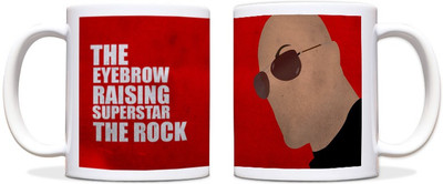 60% OFF on ShopMantra The Rock Fan Artwork Black Ceramic Mug 300 ml