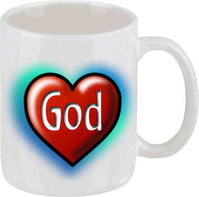 28% OFF on Ellicon D87 Heart God Ceramic Mug 325 ml