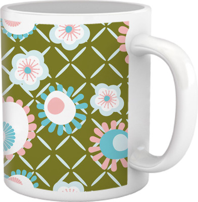 50% OFF on Tiedribbons High Tea_Geometric Toned_ Connected Floral Pattern Ceramic Mug 325 ml