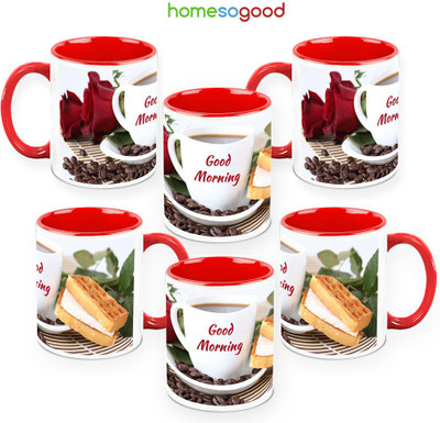 41% OFF on HomeSoGood Coffee With A Rose Pack Of 6 Ceramic Mug 325 ml, Pack of 6 41% OFF on HomeSoGood Coffee With A Rose Pack Of 6 Ceramic Mug 325 ml, Pack of 6