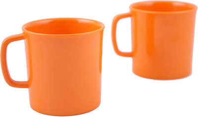 1% OFF on Hi Luxe Solid Clr Melamin 42248 Solid - Orange Melamine Mug Pack of 2