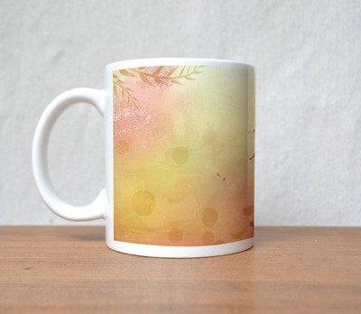 60% OFF on StyBuzz Orange Flower Painting Art Porcelain Mug 300 ml