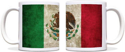60% OFF on ShopMantra Mexico Flag Black Ceramic Mug 300 ml