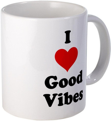 Snoogg I love good vibes Porcelain Bone China Coffee Ceramic Mug Snoogg I love good vibes Porcelain Bone China Coffee Ceramic Mug