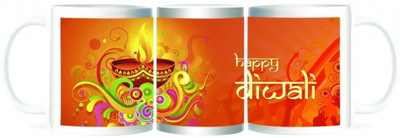 50% OFF on Refeel Gifts Happy Diwali Ceramic Mug 325 ml