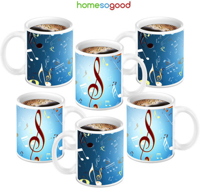 49% OFF on HomeSoGood Cute Musical Coffee Ceramic Mug 280 ml, Pack of 6 49% OFF on HomeSoGood Cute Musical Coffee Ceramic Mug 280 ml, Pack of 6