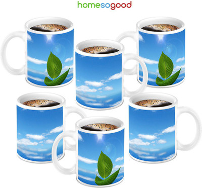 49% OFF on HomeSoGood Lovely Creative Coffee 6 Mugs Ceramic Mug 280 ml, Pack of 6