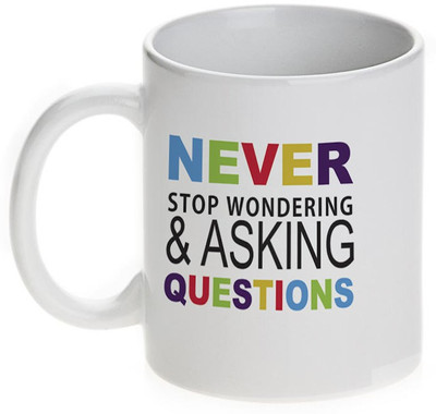 77% OFF on Mugwala Never Stop Wondering Inspirational Ceramic Mug 352 ml 77% OFF on Mugwala Never Stop Wondering Inspirational Ceramic Mug 352 ml