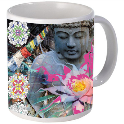 Snoogg Buddha print Ceramic Mug