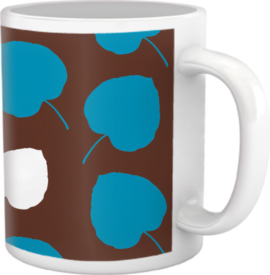 60% OFF on Tiedribbons Shy Shine_Geometric Multicolor_ Leaf Pattern Ceramic Mug 325 ml