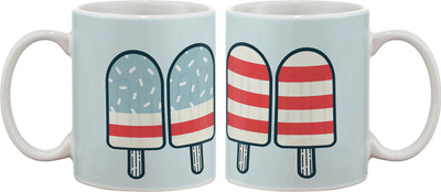 15% OFF on Artifa American Flag On Ice Cream Porcelain, Ceramic Mug 350 ml