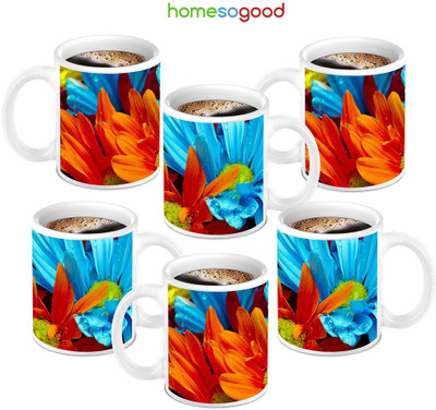 49% OFF on HomeSoGood Colored Flowers Coffee Ceramic Mug 280 ml, Pack of 6 49% OFF on HomeSoGood Colored Flowers Coffee Ceramic Mug 280 ml, Pack of 6