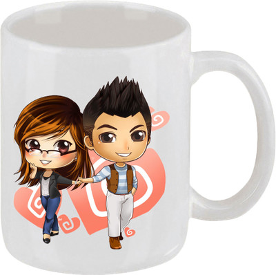 16% OFF on Ellicon 114 Love Couple Heart Ceramic Mug