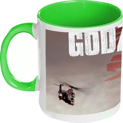 58% OFF on AMY Godzilla Helicopter Inside Green Coffee Ceramic Mug 325 ml