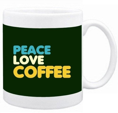 40% OFF on Teeskart Peace Love Coffee Porcelain Mug 300 ml 40% OFF on Teeskart Peace Love Coffee Porcelain Mug 300 ml