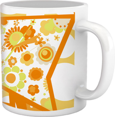 50% OFF on Tiedribbons High Tea_Geometric Toned_ orange Floral Pattern Ceramic Mug 325 ml