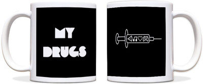 54% OFF on ShopMantra Life is My Drug Black Ceramic Mug 300 ml 54% OFF on ShopMantra Life is My Drug Black Ceramic Mug 300 ml