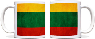 60% OFF on ShopMantra Jamaican Flag Black Ceramic Mug 300 ml