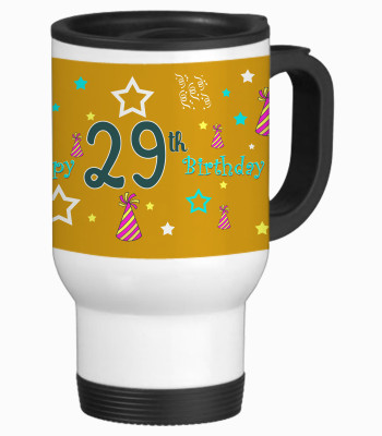 52% OFF on SajawatHomes 29th Happy Birthday White Travel Stainless Steel Mug 600 ml