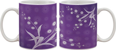 15% OFF on Artifa Purple Background Porcelain, Ceramic Mug 350 ml