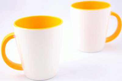 4% OFF on Hi Luxe Ivory Melamine 43052 Ivory - Yellow Melamine Mug Pack of 2
