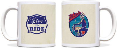 54% OFF on ShopMantra Live To Ride Black Ceramic Mug 300 ml