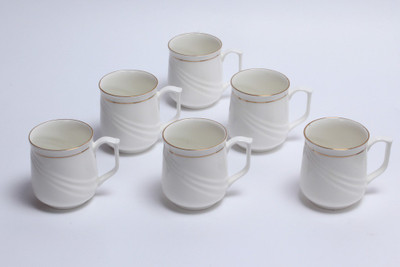 Clay Craft N.Lilly-110 Bone China Mug 170 ml, Pack of 6