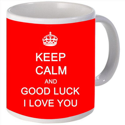 Snoogg Keep calm and good luck I love you Porcelain Bone China Coffee Ceramic Mug
