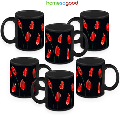 41% OFF on HomeSoGood Classical Red Flower Coffee Ceramic Mug 325 ml, Pack of 6 41% OFF on HomeSoGood Classical Red Flower Coffee Ceramic Mug 325 ml, Pack of 6