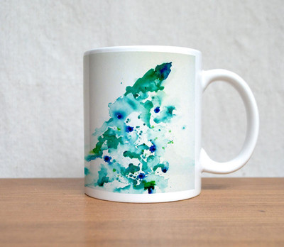 60% OFF on StyBuzz Peacock Water Painting Porcelain Mug 300 ml