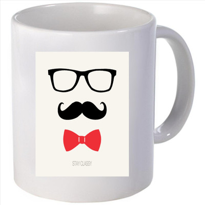 Snoogg Spacks, Moustache and Bow. Ceramic Mug Snoogg Spacks, Moustache and Bow. Ceramic Mug