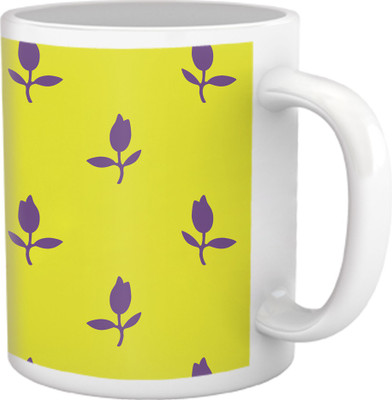 75% OFF on Tiedribbons Shy Shine_Geometric Multicolor_ Yellow Base Pattern Ceramic Mug 325 ml