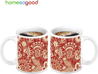 45% OFF on HomeSoGood Abstract Flower Design Coffee Ceramic Mug 280 ml, Pack of 2 45% OFF on HomeSoGood Abstract Flower Design Coffee Ceramic Mug 280 ml, Pack of 2