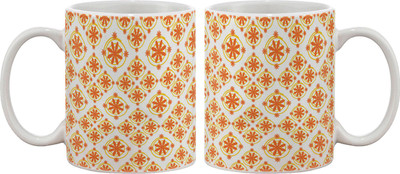 15% OFF on Artifa Orange Flowers Pattern Porcelain, Ceramic Mug 350 ml 15% OFF on Artifa Orange Flowers Pattern Porcelain, Ceramic Mug 350 ml