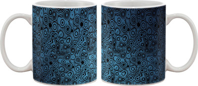 15% OFF on Artifa Blue Texture Design Porcelain, Ceramic Mug 350 ml
