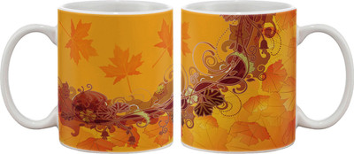 15% OFF on Artifa Abstract Autumn Porcelain, Ceramic Mug 350 ml