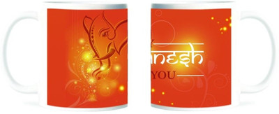 50% OFF on Refeel Gifts Lord Ganesha Ceramic Mug 325 ml