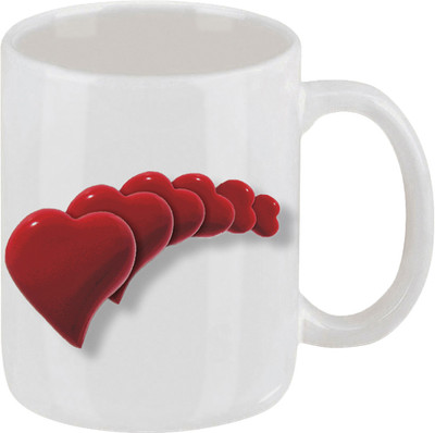 16% OFF on Ellicon 224 Love Red Hearts Ceramic Mug