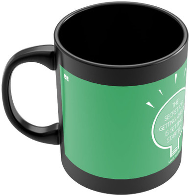 20% OFF on PosterGuy Secret of getting Ahead Motivational Quote Ceramic Mug 280 ml