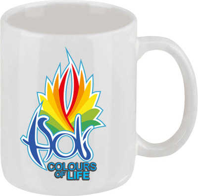 28% OFF on Ellicon C75 Holi Colours Of Life Coffee Ceramic Mug 325 ml