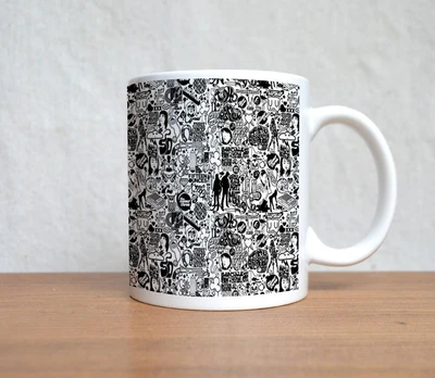 60% OFF on StyBuzz Comics White And Black Art Porcelain Mug 300 ml