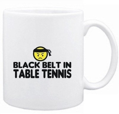Snoogg Black belt in table tennis Ceramic Mug
