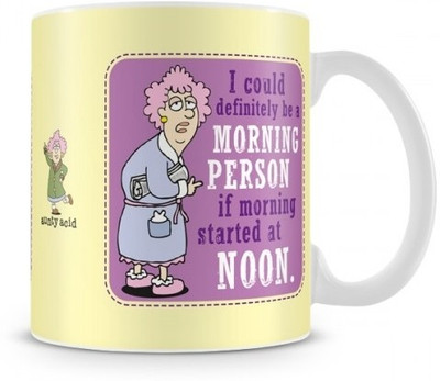 35% OFF on Aunty Acid Morning Person with Background Ceramic Mug 325 ml