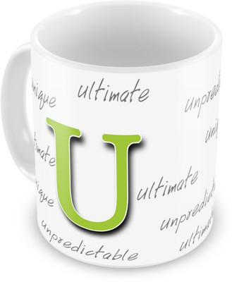 26% OFF on Everyday Gifts Happy Birthday Gift For Starting Letter U Ceramic Mug