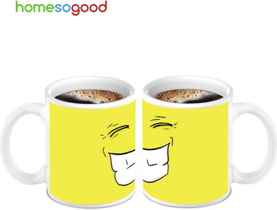 45% OFF on HomeSoGood Show Me Your Teeth Ceramic Mug 280 ml, Pack of 2 45% OFF on HomeSoGood Show Me Your Teeth Ceramic Mug 280 ml, Pack of 2