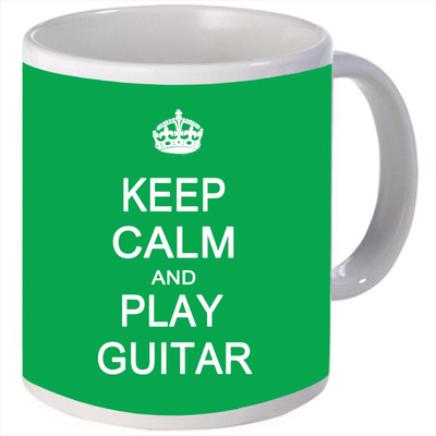 Snoogg Keep calm and play guitar Porcelain Bone China Coffee Ceramic Mug