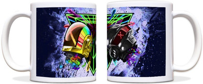 60% OFF on ShopMantra Daft Punk Hitting Head Black Ceramic Mug 300 ml